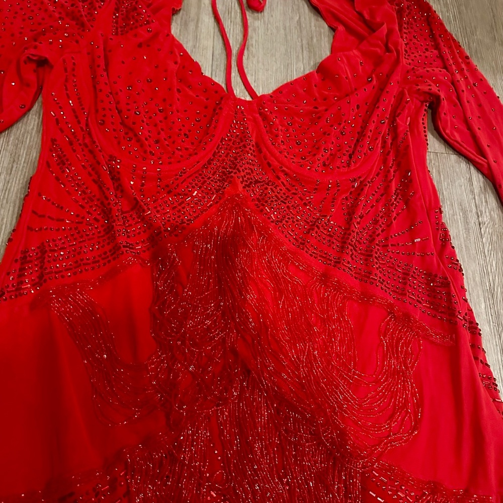 Fashion Nova Red Long Sleeve Dress - Picture 5 of 6